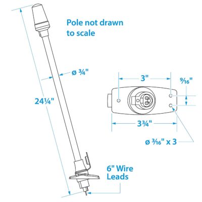 Seachoice 05631 Stow-A-Way All-Round White Light 24-1/4" Tall - Image 2