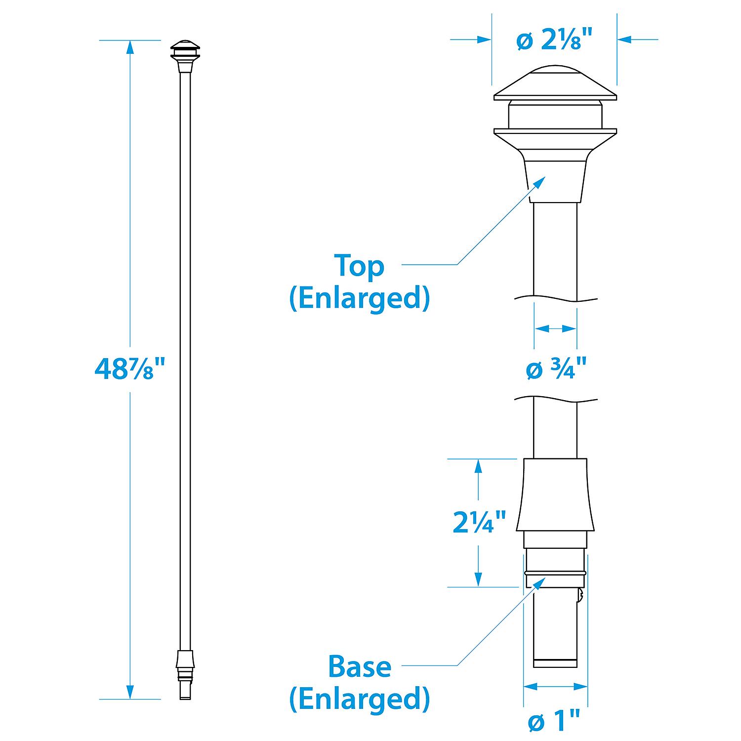 Seachoice All-Round "Reduced Glare" Pole Light Only 48"