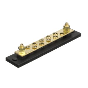 Seachoice Terminal Block With Brass Stud Terminals and Hex Nuts 10 Gang