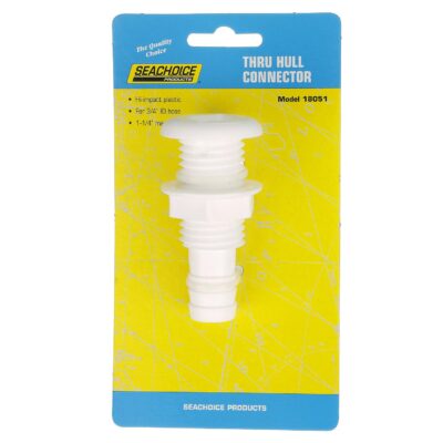3/4" White Plastic Thru-Hull w/Broad Flange - Image 5