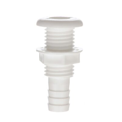 3/4" White Plastic Thru-Hull w/Broad Flange