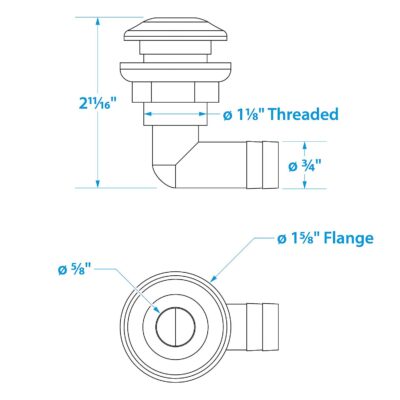 Seachoice 90 Degree Plastic Thru-Hull, White - Image 5