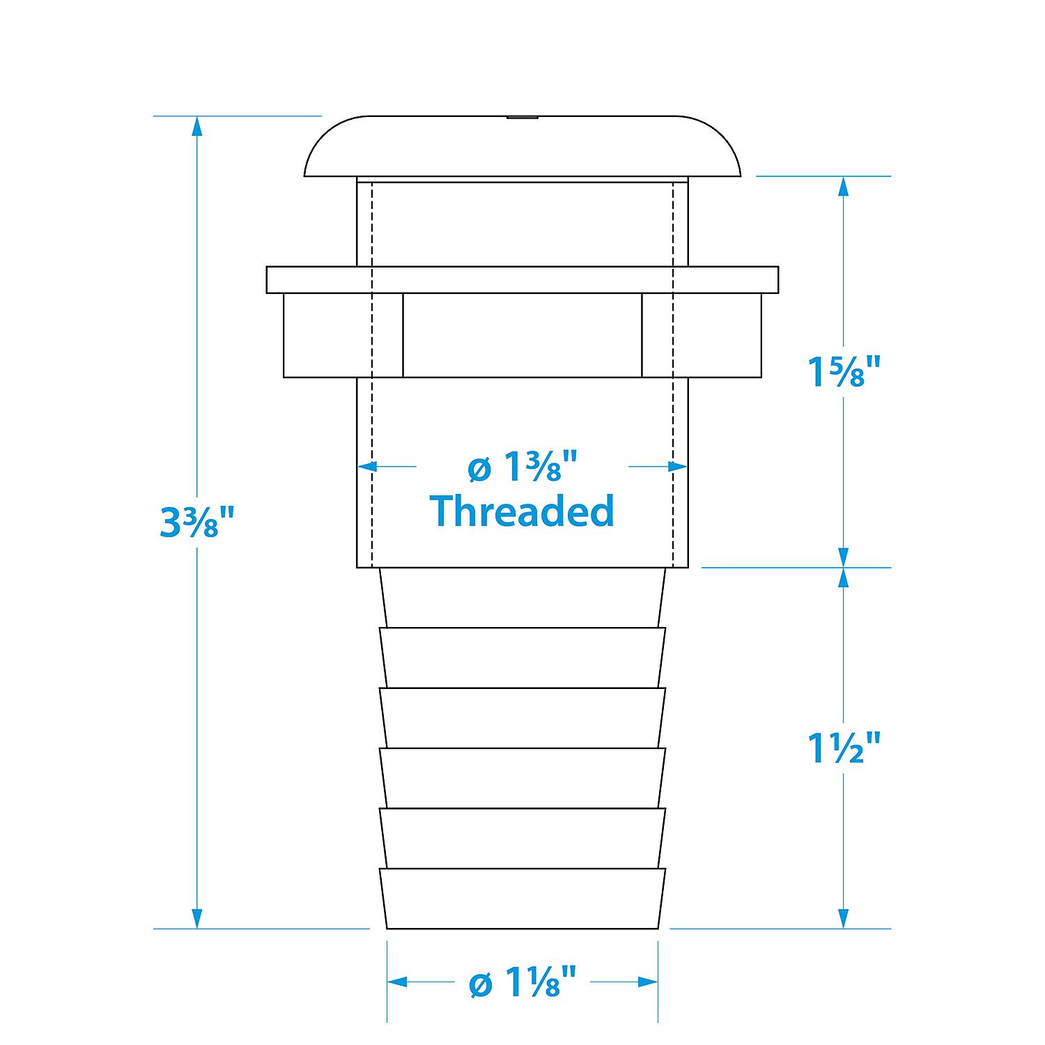 Seachoice Plastic Thru-Hull With Broad Flange