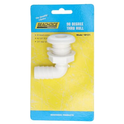 Seachoice 90 Degree Plastic Thru-Hull, One Nut Application, White - Image 2