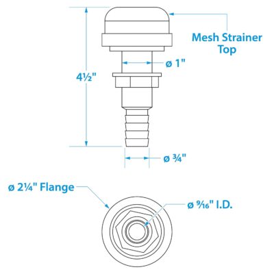 Seachoice 18191 Thru-Hull Strainer Mount - Image 3