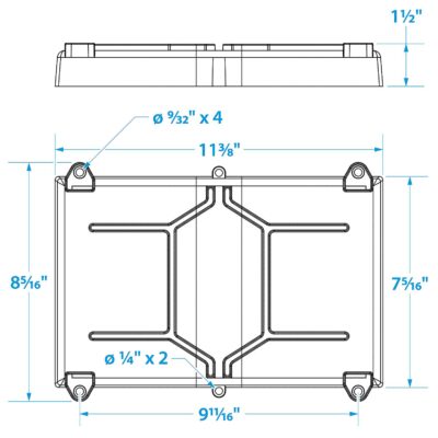Seachoice 22021 Battery Tray With Stainless Steel Hold Down Rods - Image 2