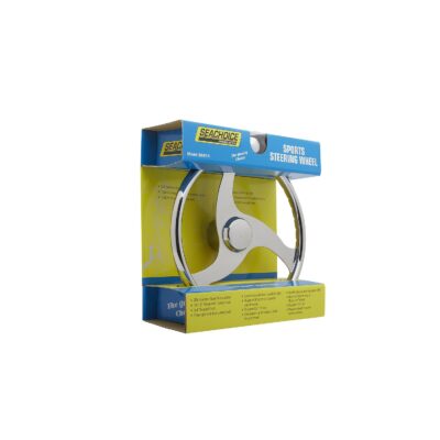 Seachoice 3 Spoke Stainless Steel Steering Wheel w/Turning Knob - Image 2