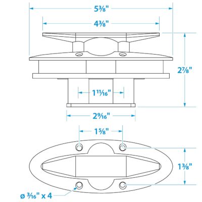 Seachoice Stainless Steel Flush Pull Up Cleat - Image 2