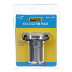Seachoice Stainless Steel Deck Fill With Cap (Chain Tether) For 1-1/2" Hose