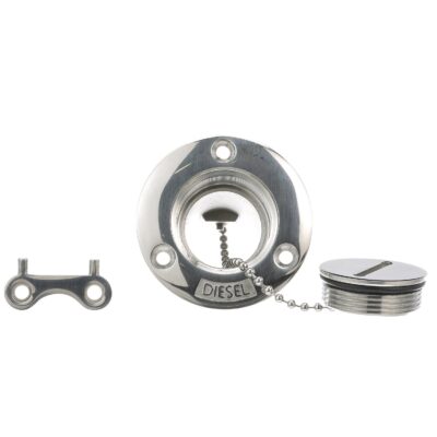 Seachoice Stainless Steel Deck Fill With Cap (Chain Tether) For 1-1/2" Hose - Image 2