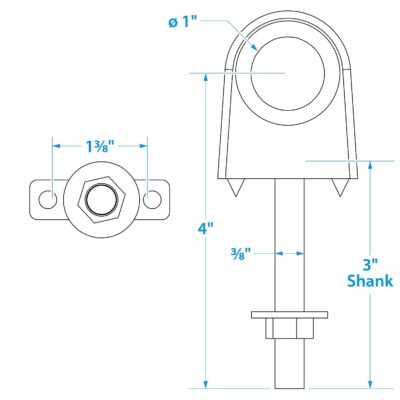 Seachoice Die-Cast Zamak Single Shank Bow Eye - Image 4