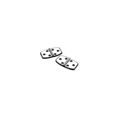 Seachoice 34151 (2) 2-7/8" x 1-1/2" Polished Stainless Steel Utility Hinges with Black Nylon Base Plate - Image 5