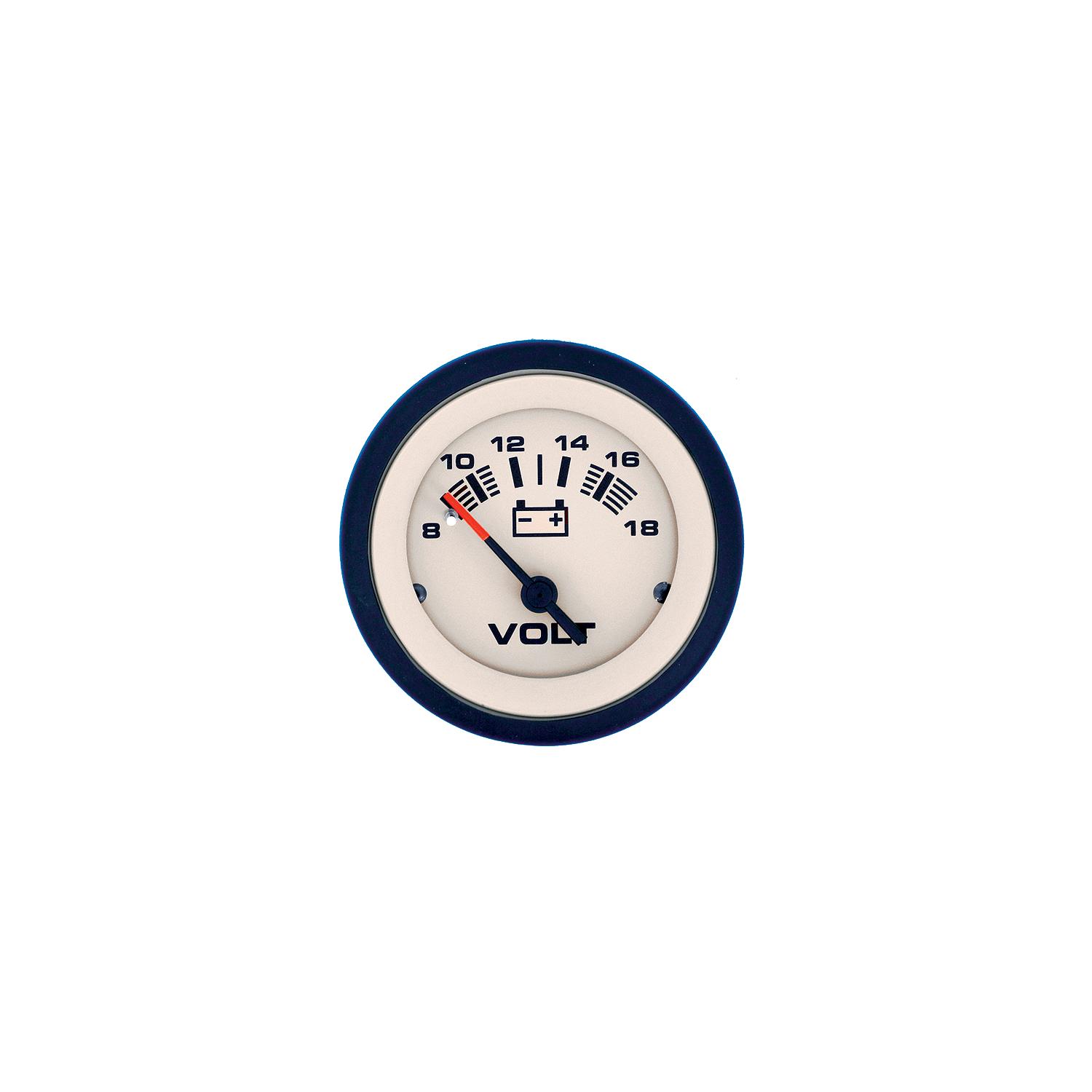 Sierra 59708P Sahara Series 2" Black & Tan 12V 8-18 VDC Voltmeter Gauge