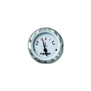 Sierra 65508P Lido Series 2" White & Stainless Steel Outboard Electric Motor Hot-Cold Dial Range Water Temperature Gauge Kit