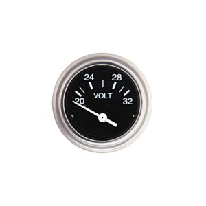 Sierra 80131P Heavy Duty Series 2" 24V System 20-32 VDC Dial Range Voltmeter Gauge