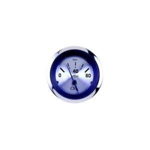 Sierra 63479P Sterling Series 2" Stainless Steel Electric 0-80 PSI Dial Range Oil Pressure Gauge & Requires "C" Sender Code