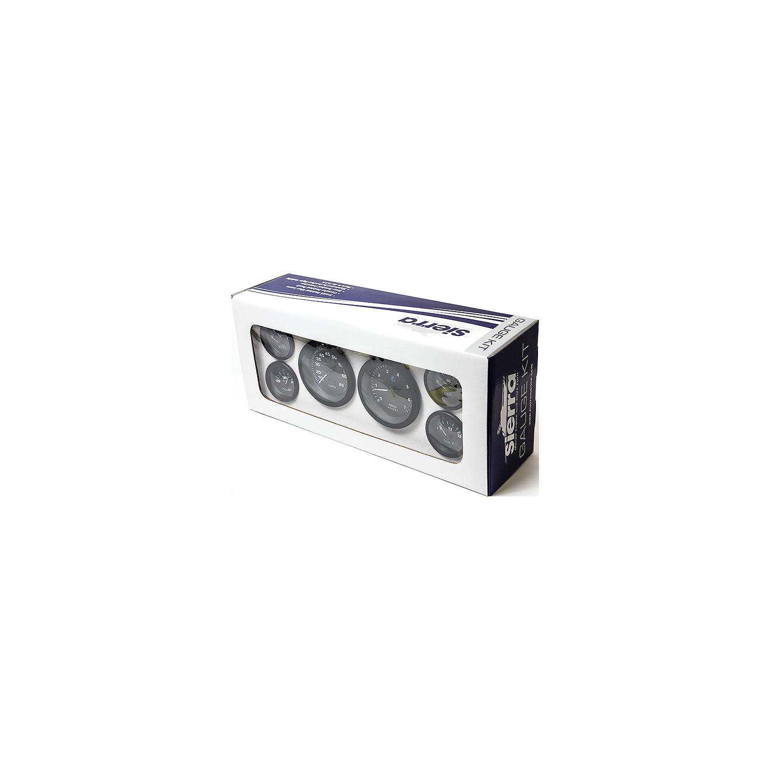 Sierra 68413P Eclipse Series Black Inboard / Sterndrive 6 Set with Tachometer, Speedometer, Voltmeter, Fuel, Water Temperature & Oil Pressure Gauges