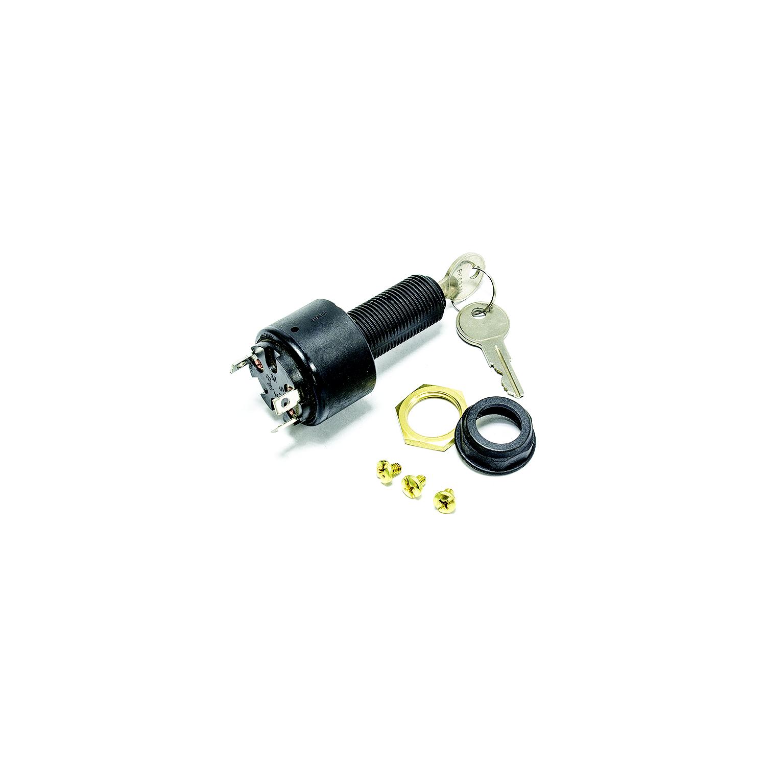 Sierra Conventional 3 Position 1 1/8" Polyester 3 Screw Terminal 12V 15 Amp Ignition Starter Switch