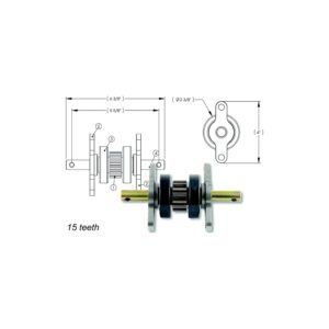 AP Products 014281331 2 X 2 Gear Pack Without Roll Pins Assembly (15 Teeth)