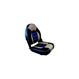 Springfield 1061069B Skipper Premium High Back Fold Down Seat, Blue/Gray