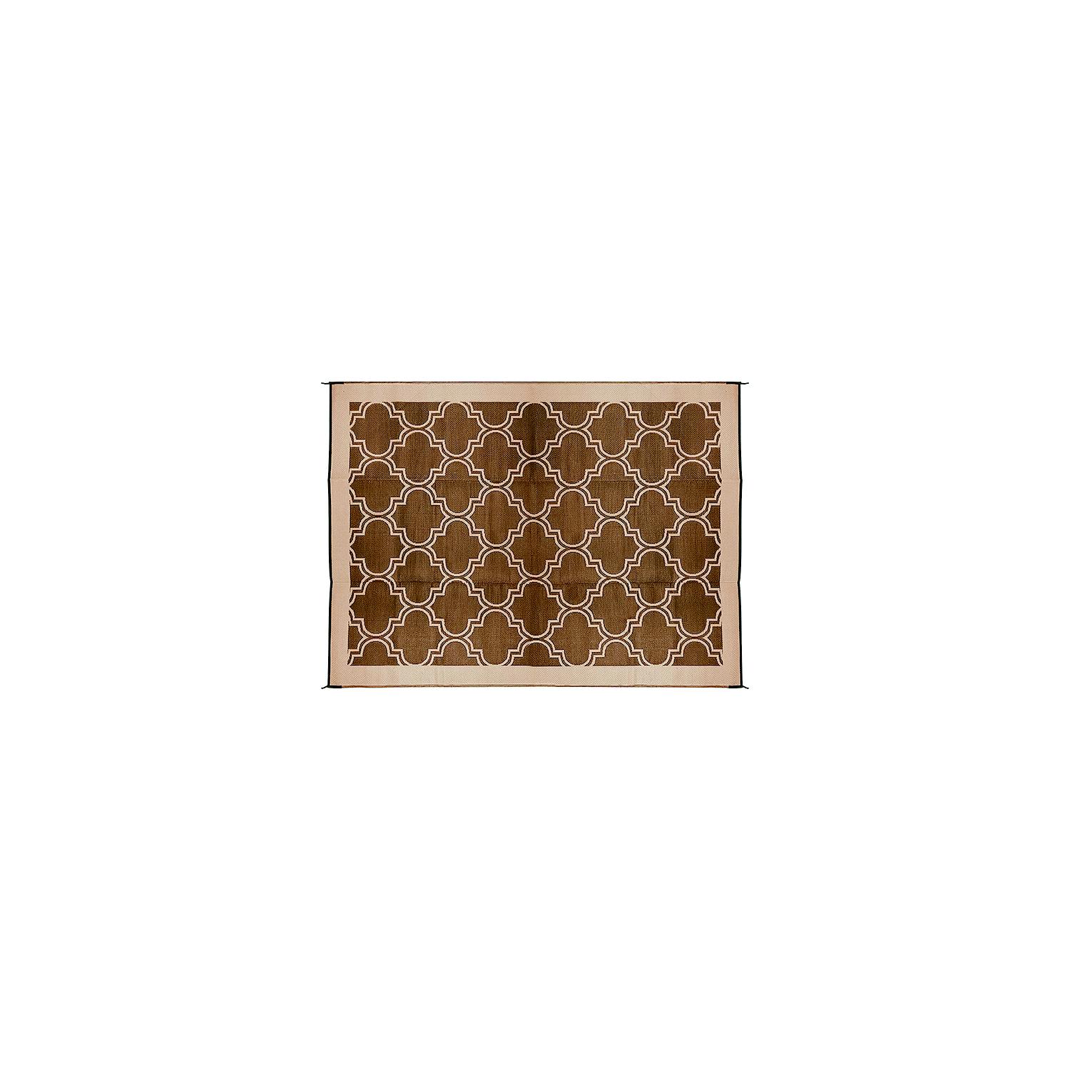Open Air Lattice Outdoor Leisure Mat, Brown, 6' x 9'