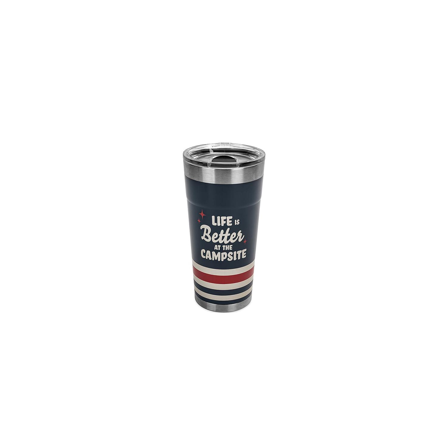 Camco 53326 Life Is Better At The Campsite Tumbler, 20 oz., Dark Blue