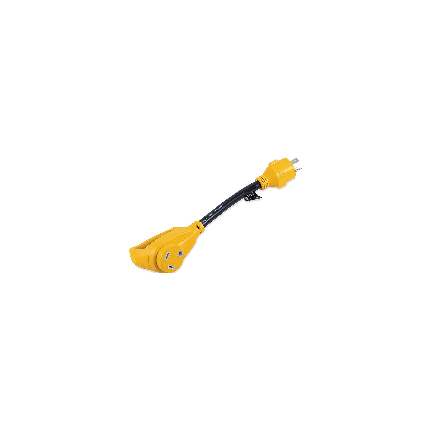 Camco 55272 Powergrip Generator Adapter, 30A, 3 Prong