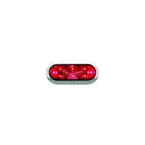Anderson LED Oval Stop Turn & Tail Light Red With Chrome Bezel