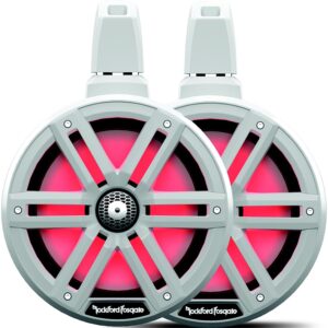 Rockford Fosgate M2WL8 Color Optix 2-Way Wake Tower Can Speakers, 8" w/ Black & Stainless Grills