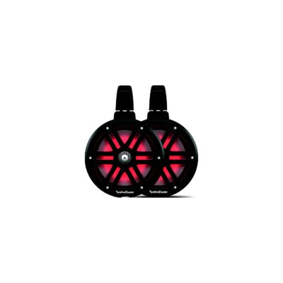 Rockford Fosgate M2WL8B Color Optix 2-Way Wake Tower Can Speakers, 8" w/ White & Stainless Grills