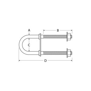 Attwood Bow Eye U-Bolt 1/2"-13 x 3-1/4"