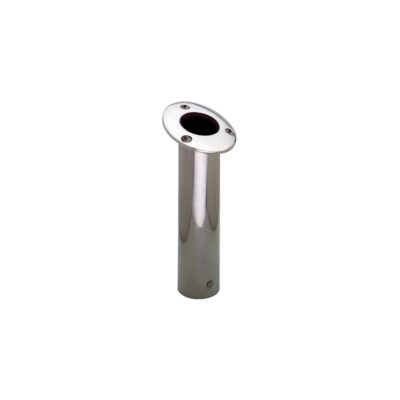 Attwood Rod Holder Flush Mount Stainless Steel 15 Degree Black Open End