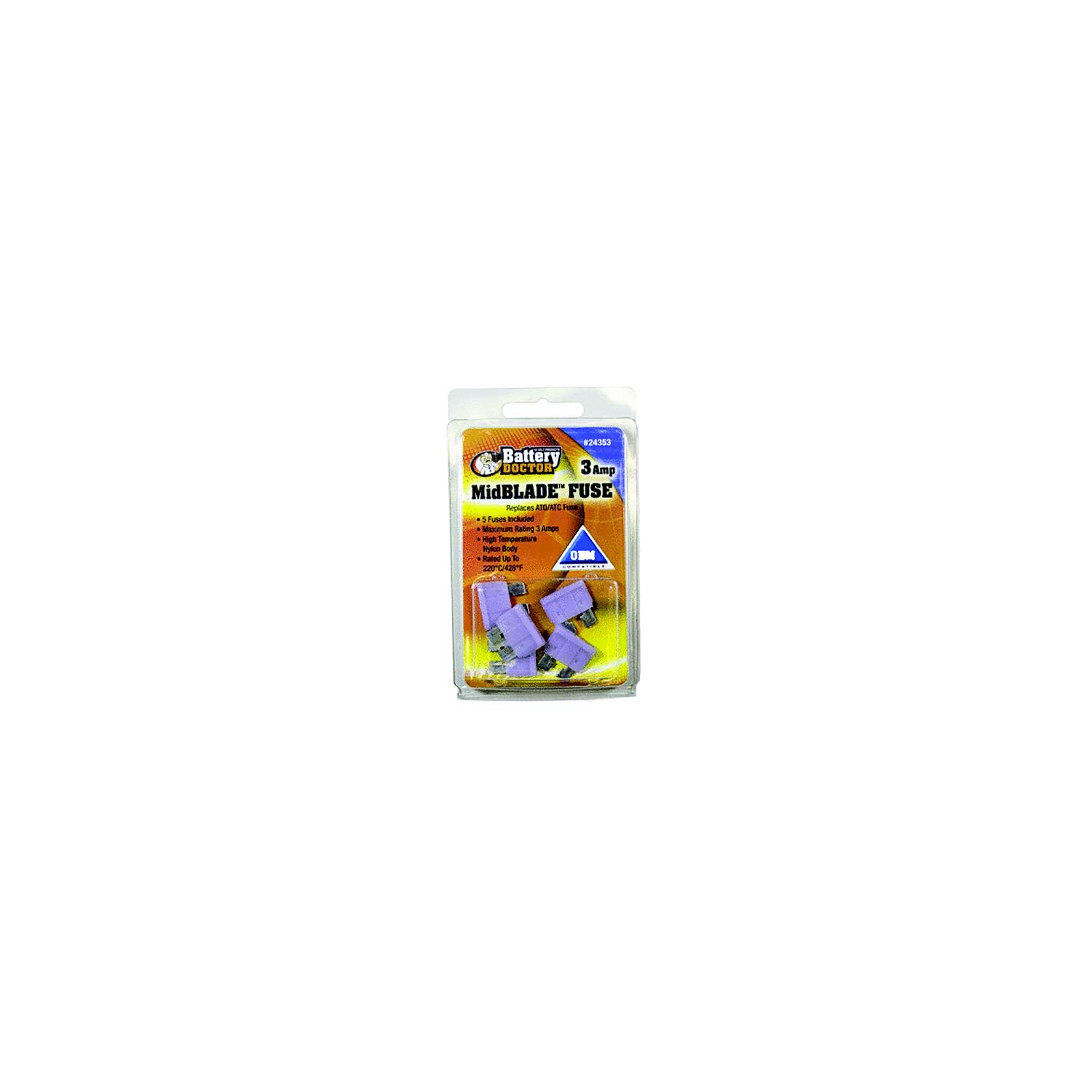 Battery Doctor Midblade ATO/ATC Fuses, 3A, 5/Pk - Image 2