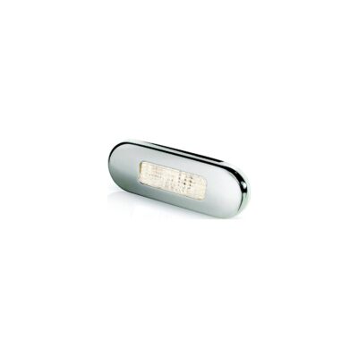 Hella 980869401 Oblong LED Surface Mount Courtesy Lamp, Warm White LEDs w/SS Rim