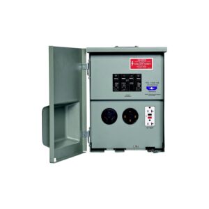Parallax U075CTL010 80A 120/240V Outdoor RV Power Outlet with 20A-1 & 30A-1 & 50A-2 Pole Breaker & TT-30R & 5-20R1 GFl & 14-50R Receptacle