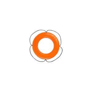 Taylor Polyethylene Hard Shell Life Ring w/Black Rope, 24" Orange