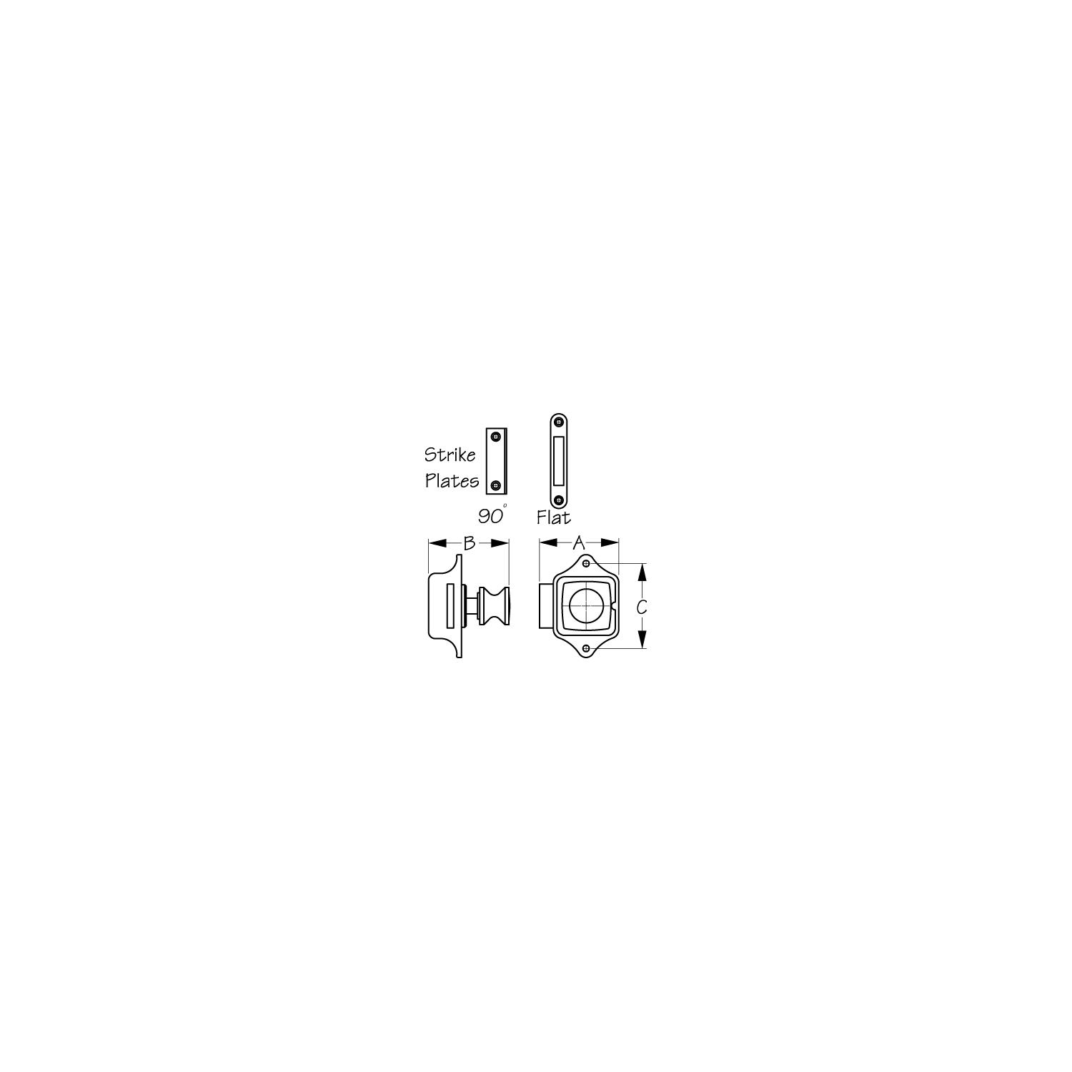 SeaDog 225320 Push Button Rim Latch - Square / Round | Stainless/Plastic Housing - Image 2