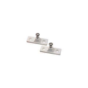 Side Mount Deck Hinge, 2-Hole, White, Pair