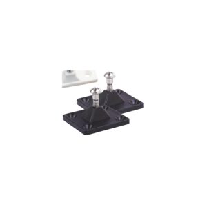 Side Mount Deck Hinge, 4-Hole, Black, Pair