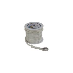 Sea Dog 301110100WH1 Premium Twisted 3-Strand Nylon Anchor Line, 3/8"  100'