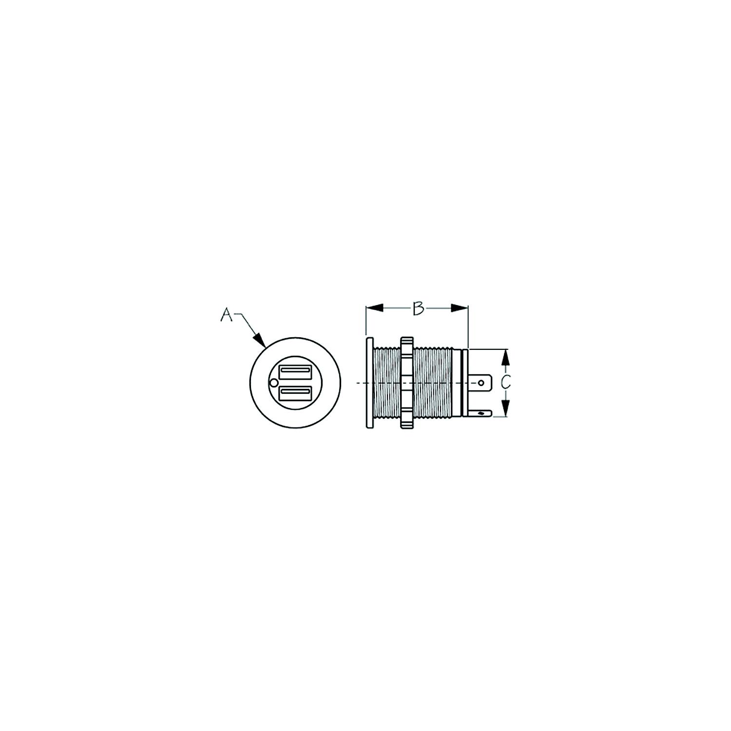 SeaDog 4265151 Double USB 12V - 24V Input Power Socket - Image 2