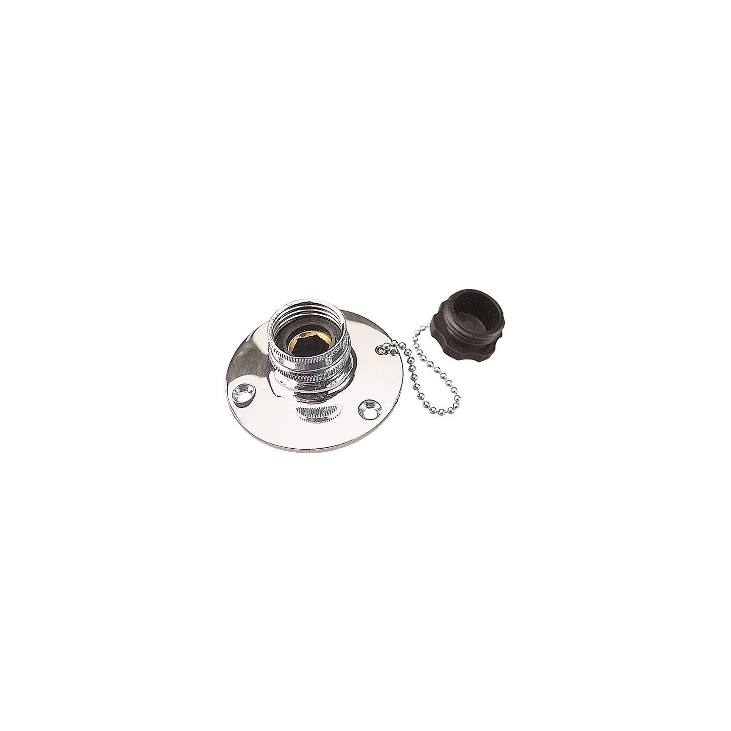 SeaDog 512110 Fresh Water Inlet | #8 Fastener | Brass Chrome Plated | Includes Cap & Chain - Image 2