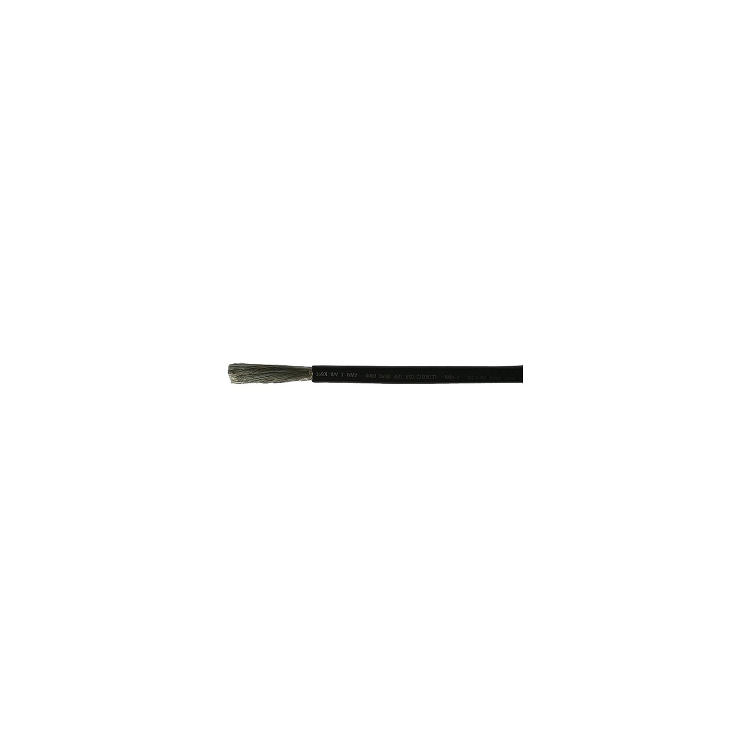 Cobra Wire A2004T07050FT Tinned Copper Battery Cable, 4 AWG, 50', Black