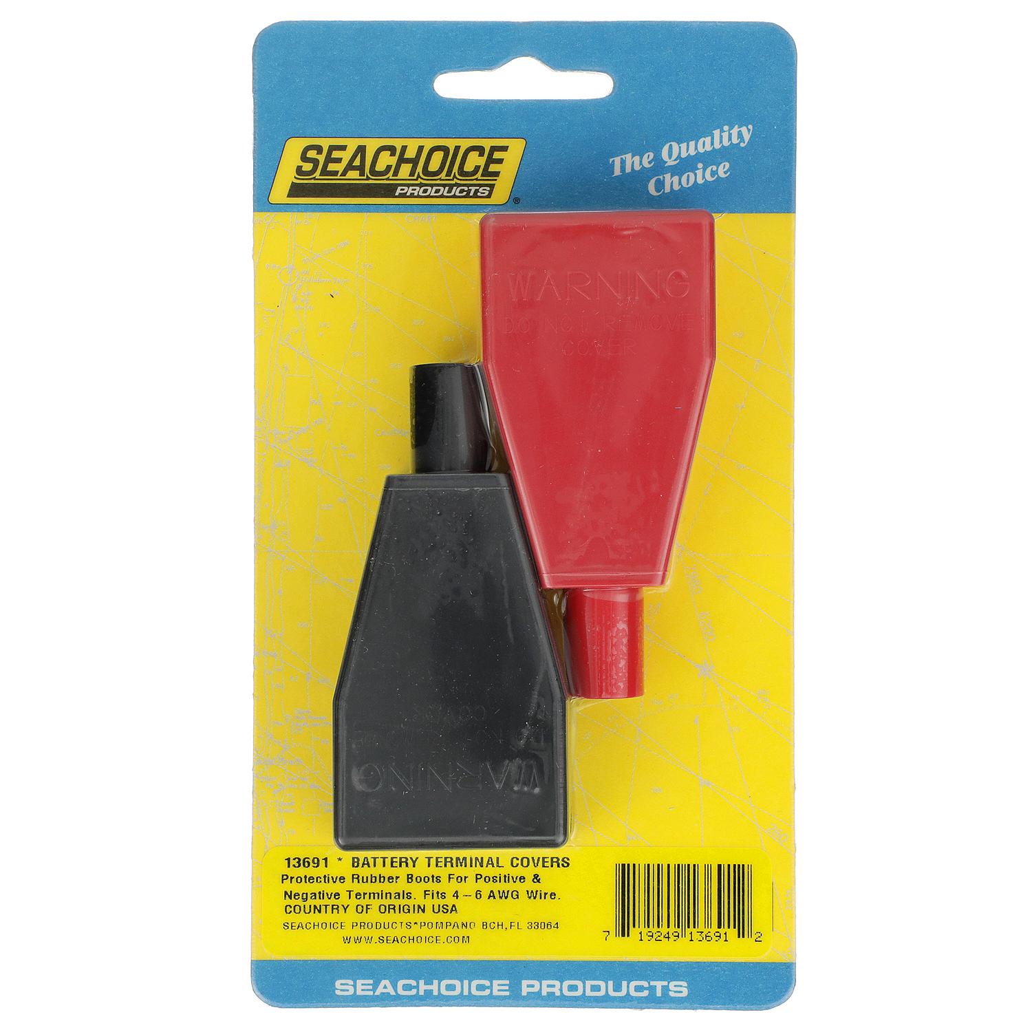 Seachoice Standard Type Battery Terminal Covers (Set Includes 1 Red and 1 Black) Fit Terminals Without Wing Nut - Image 4