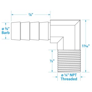 Seachoice 20851 90 Degree Brass Fuel Elbow