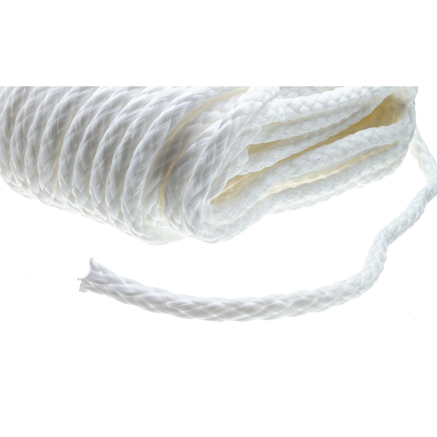 Seachoice 40211 Hollow Braid Polypropylene Anchor Line, White, 3/8" x 75'