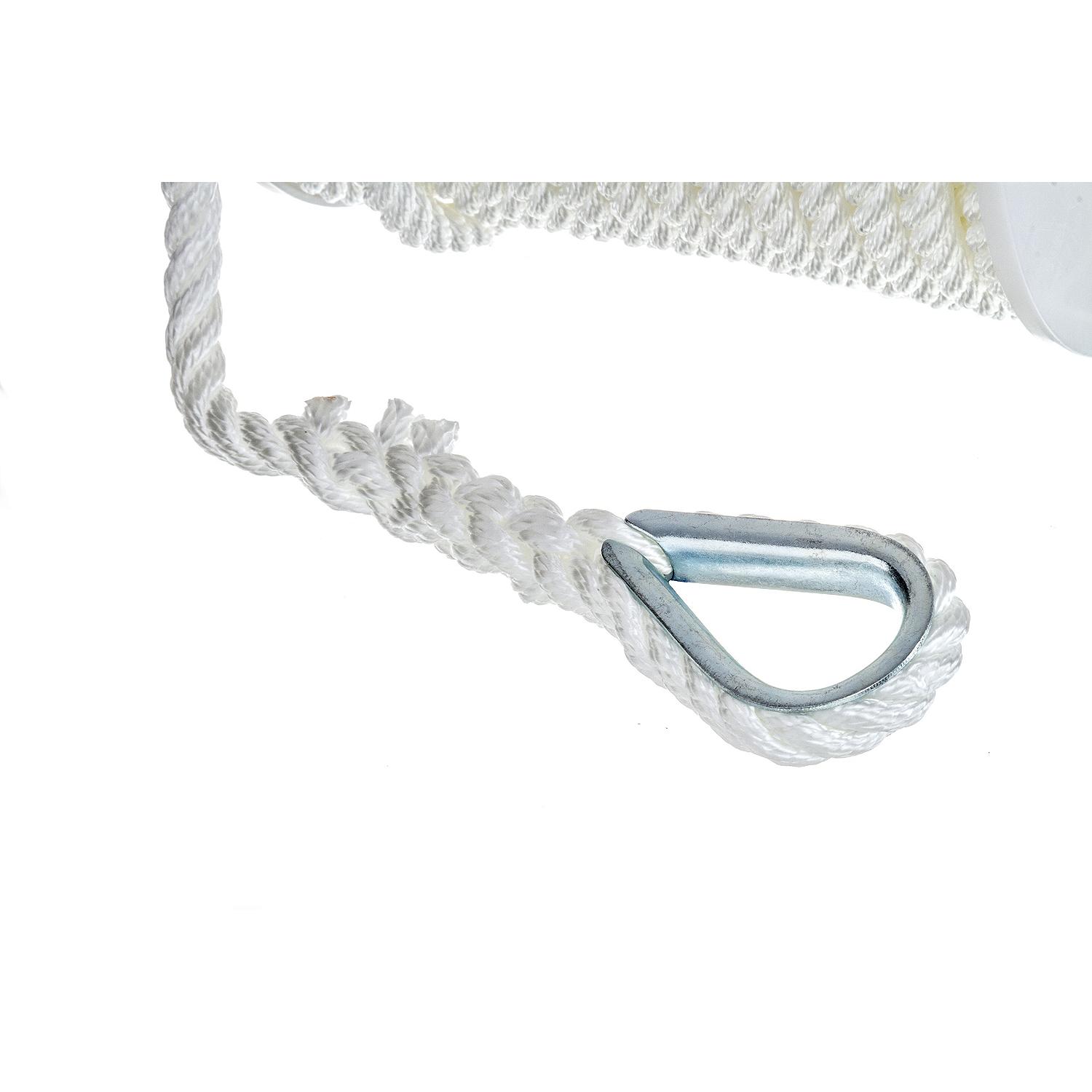 Seachoice 40721 3-Strand Twisted Nylon Anchor Line - White, 3/8" x 150 - Image 4