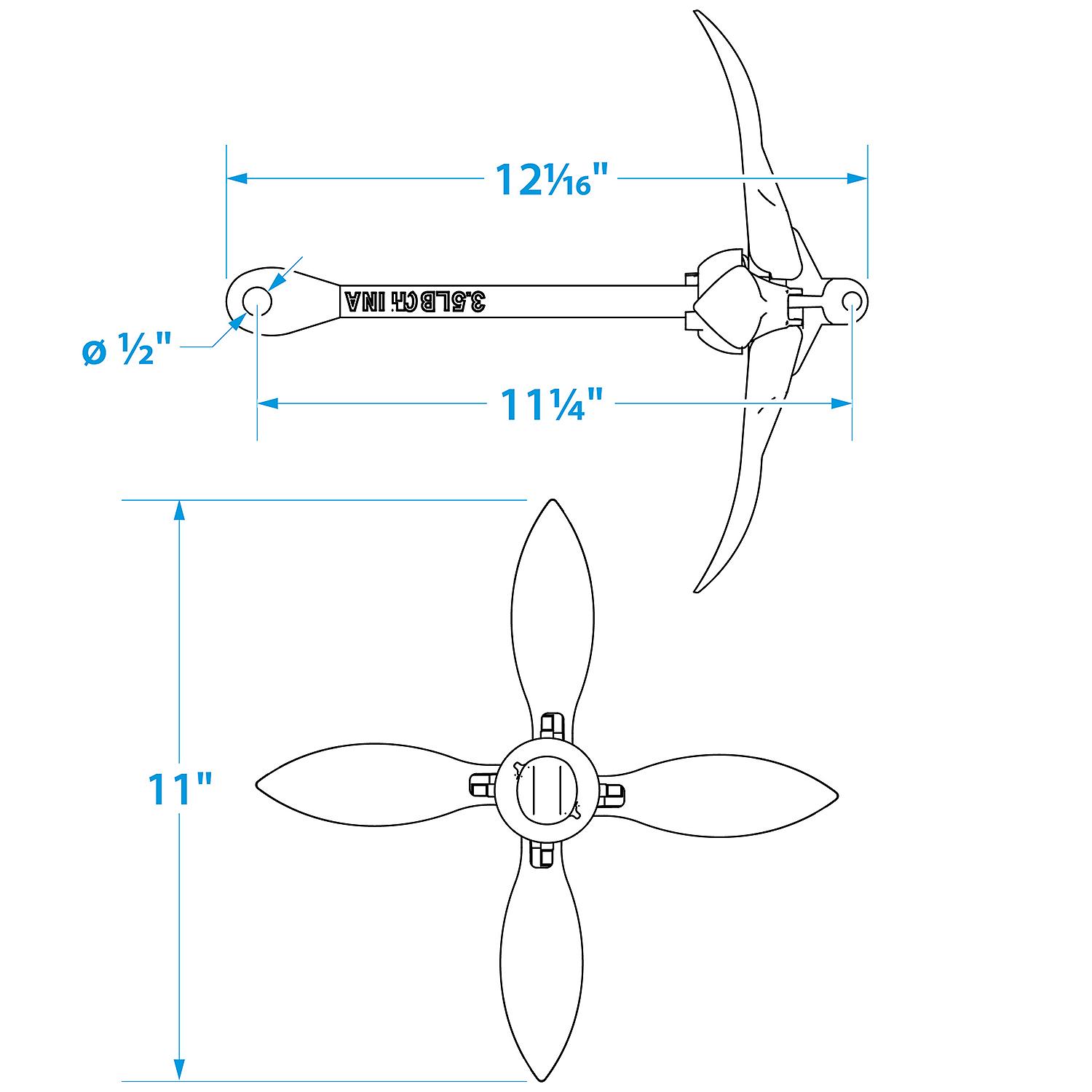 Seachoice 41000 Galvanized Folding Grapnel Anchor, 3-1/2 lbs. - Image 5