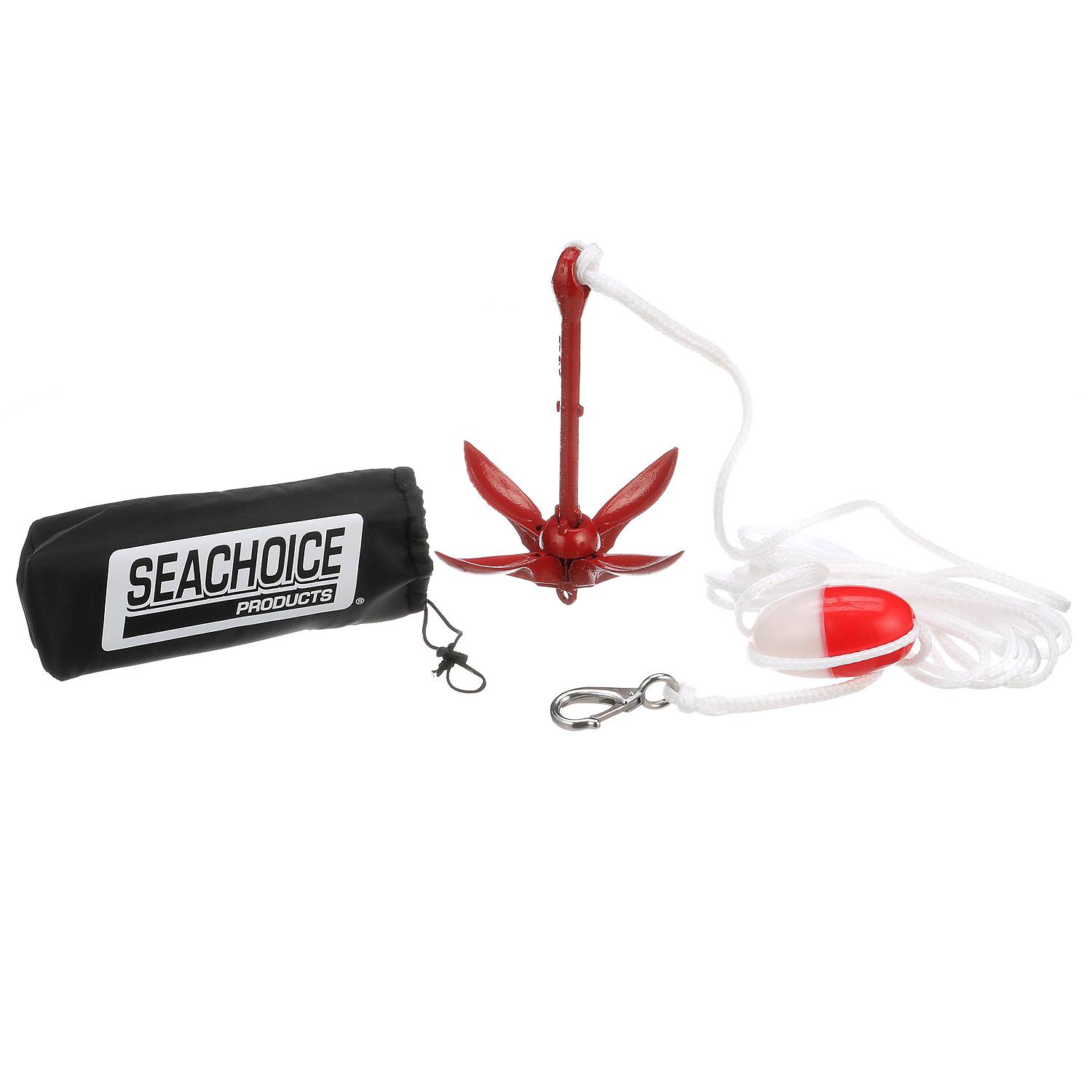 Seachoice 3.5 lb. Grapnel Anchor Kit For Boats 5 to 12' (Includes Anchor, 1/4" x 25' Line, Adjustable Buoy, S/S Hook and Storage Bag) - Image 4