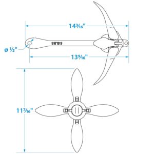 Seachoice 41010 Galvanized Folding Grapnel Anchor, 5-1/2 lbs.